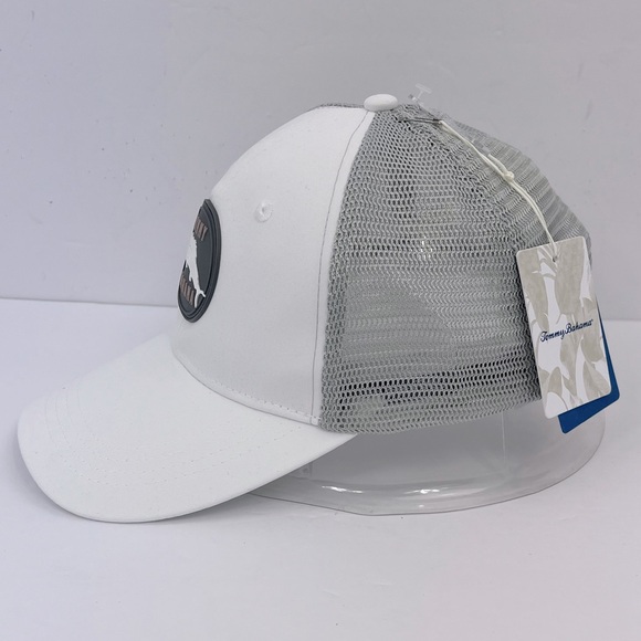 TOMMY BAHAMA CAP/HAT, 3D MARLON FISH LOGO, GREY COOL MESH, WHITE HAT, ADJ. STRAP - Picture 4 of 13